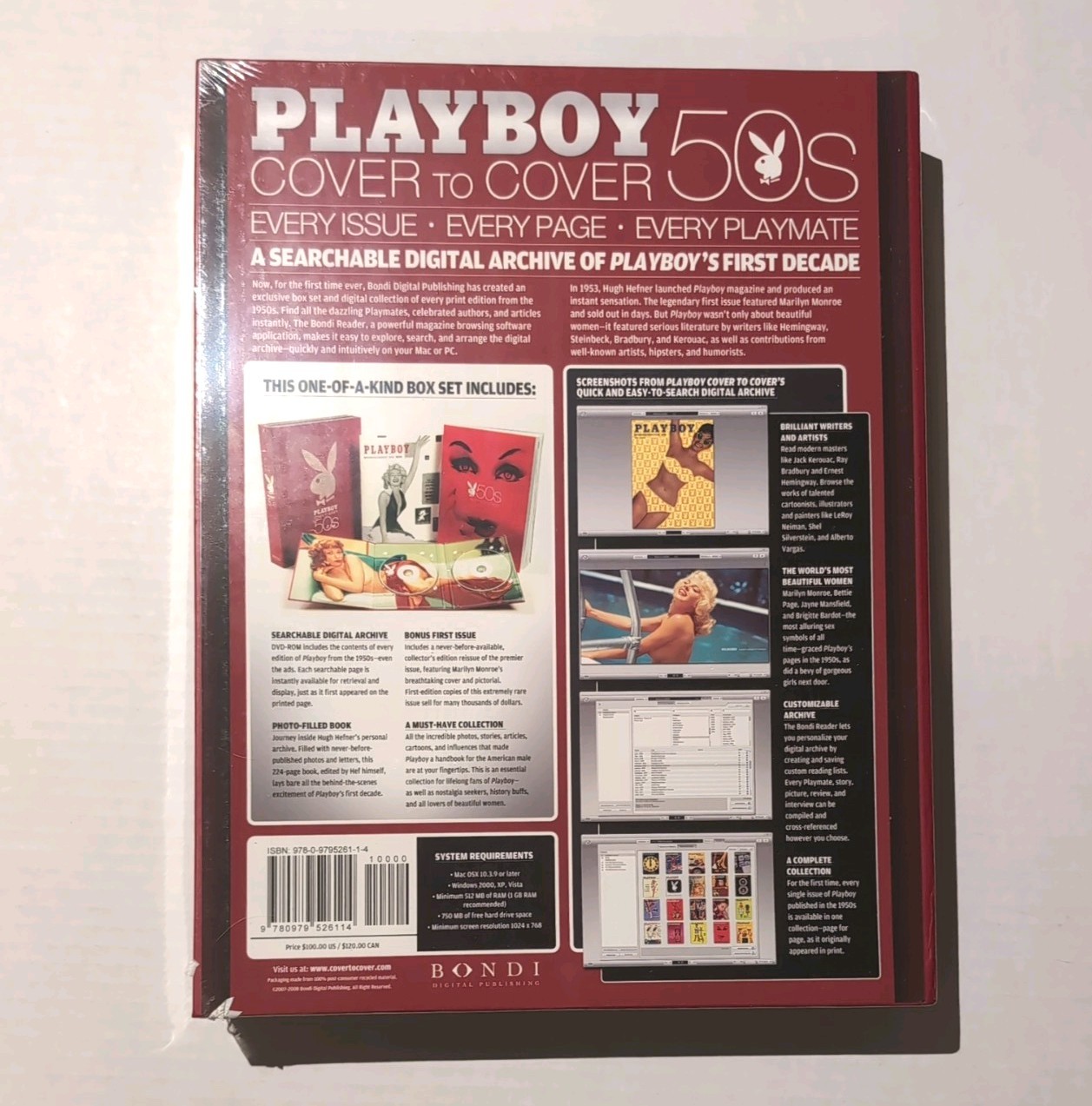 Playboy Cover to Cover The 50s 3 DVDs, Book + First Issue Magazine MONROE SEALED