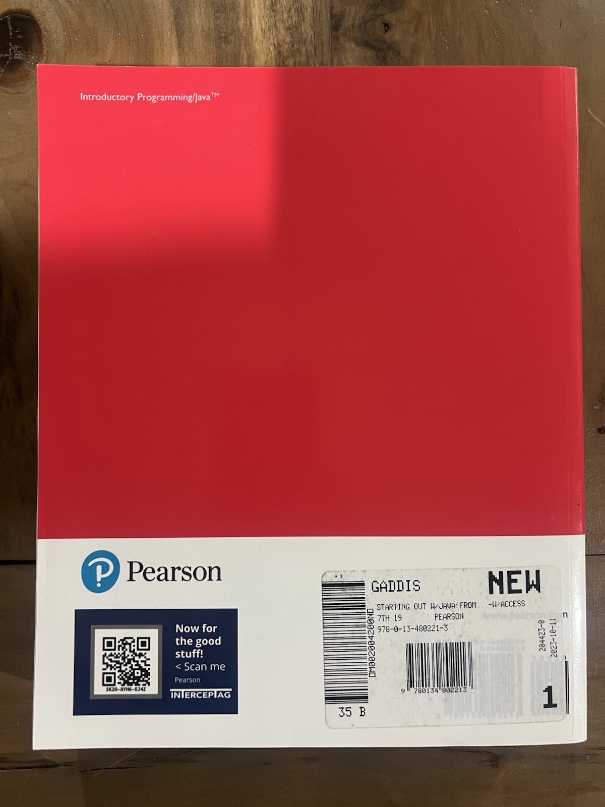 Pearson, Java From Control Structures through Object 7e, Gaddis, Paperback