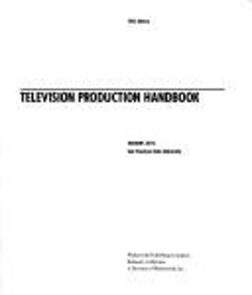 Television Production Handbook Hardcover Herbert Zettl