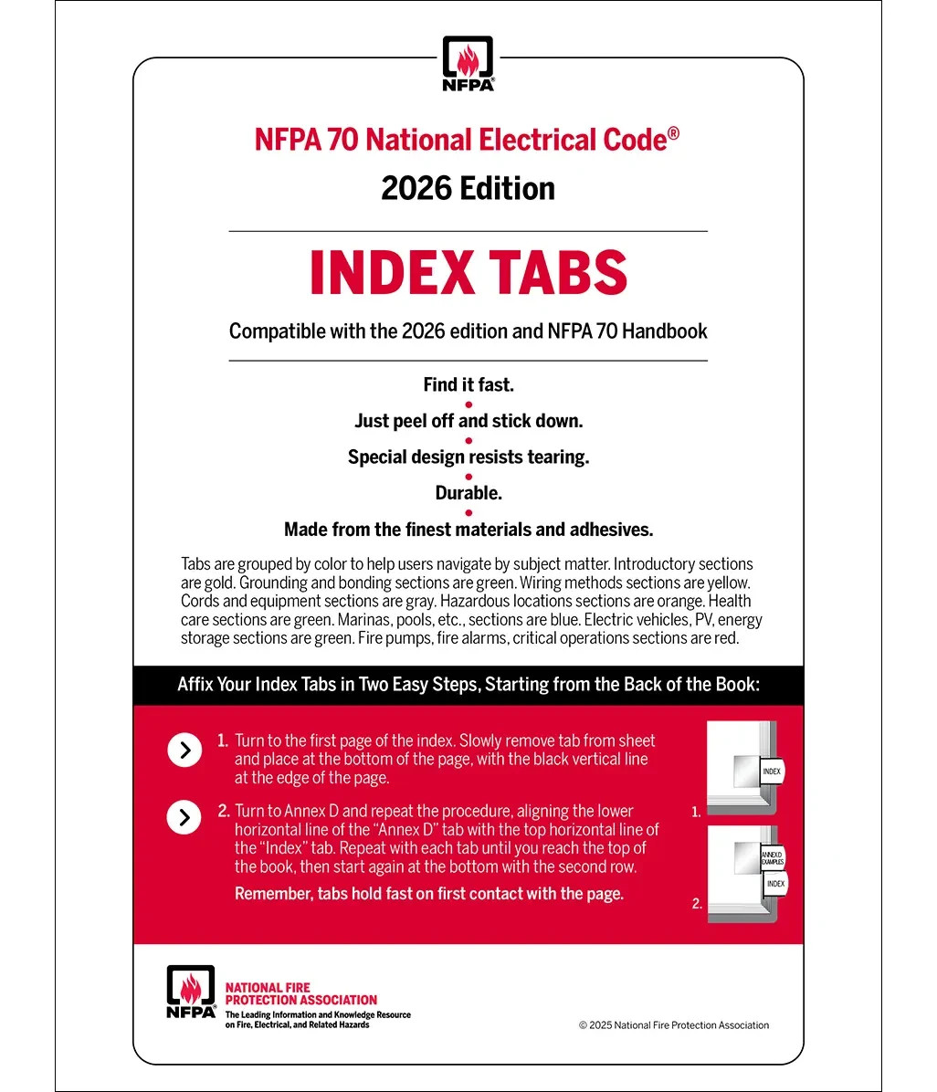 Spiral NFPA 70 NEC 2023 Code Book + Ugly’s + 2023 Index Tabs Combo Set